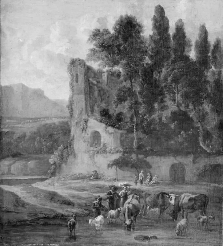 Paesaggio con rovine e bestiame - Statens Museum for Kunst